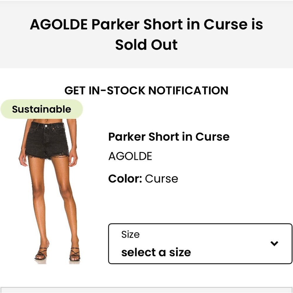 Agolde Parker Jean Shorts in Curse